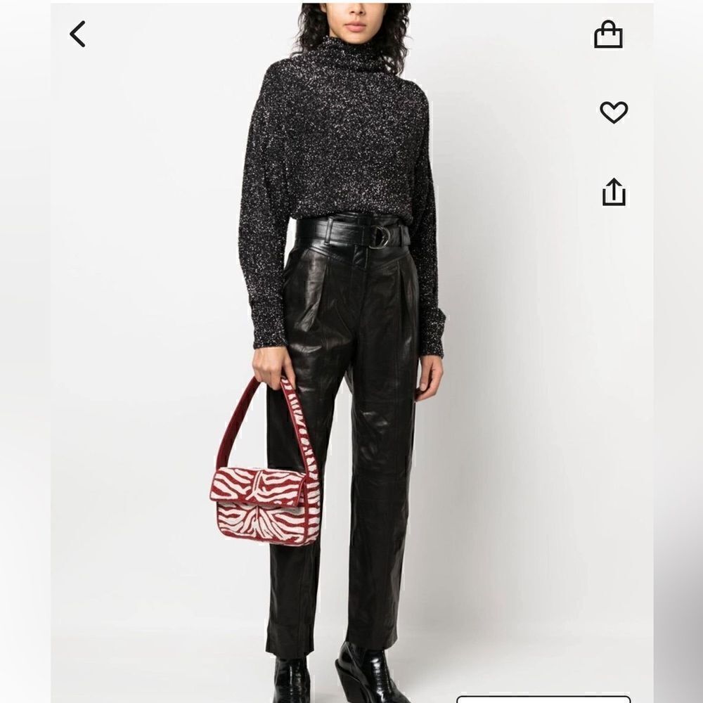 IRO metallic-knit turtleneck sweater in Black new